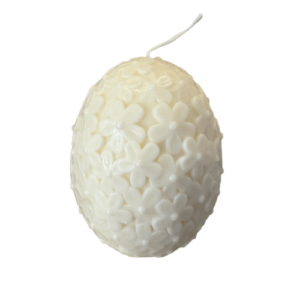 candle in a shape of egg from soy wax