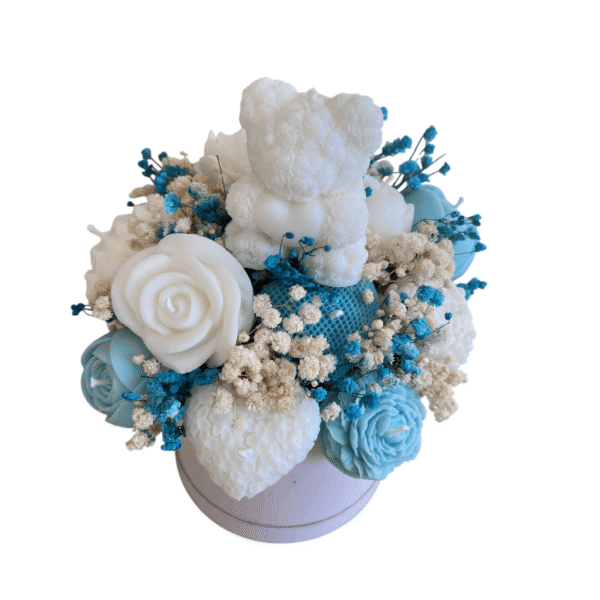 Candle flower box blue