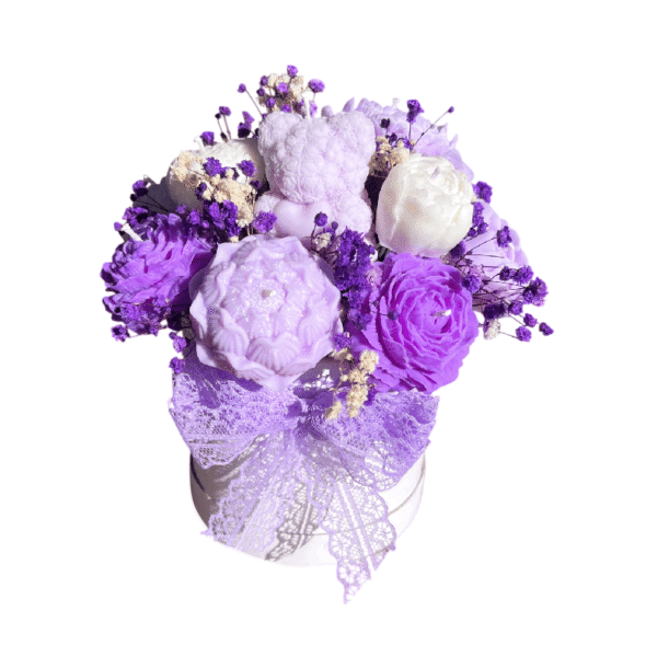 Lavender Bear Candle Bouquet – Image 2