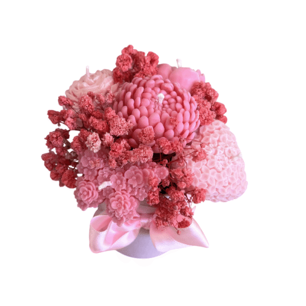 Pink Chrysanthemum Candle Bouquet
