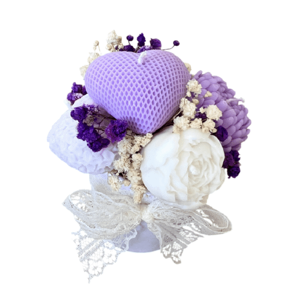 Candle flower box velvet heart – Image 2