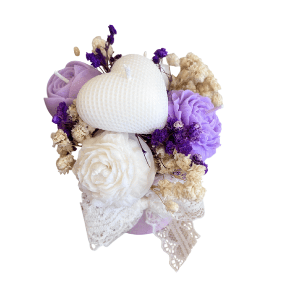Violet Heart Candle Bouquet