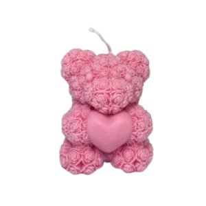 Teddy candle pink