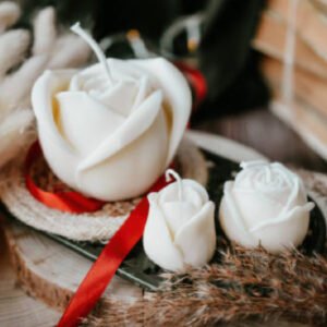 decorative white candles flowers