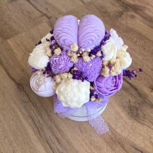 Purple and white candle arrangement - product category