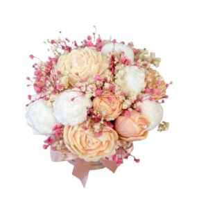 soy wax candle bouquet orange and white