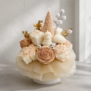 Grand bouquet de bougies de Noël en cire de soja fait main